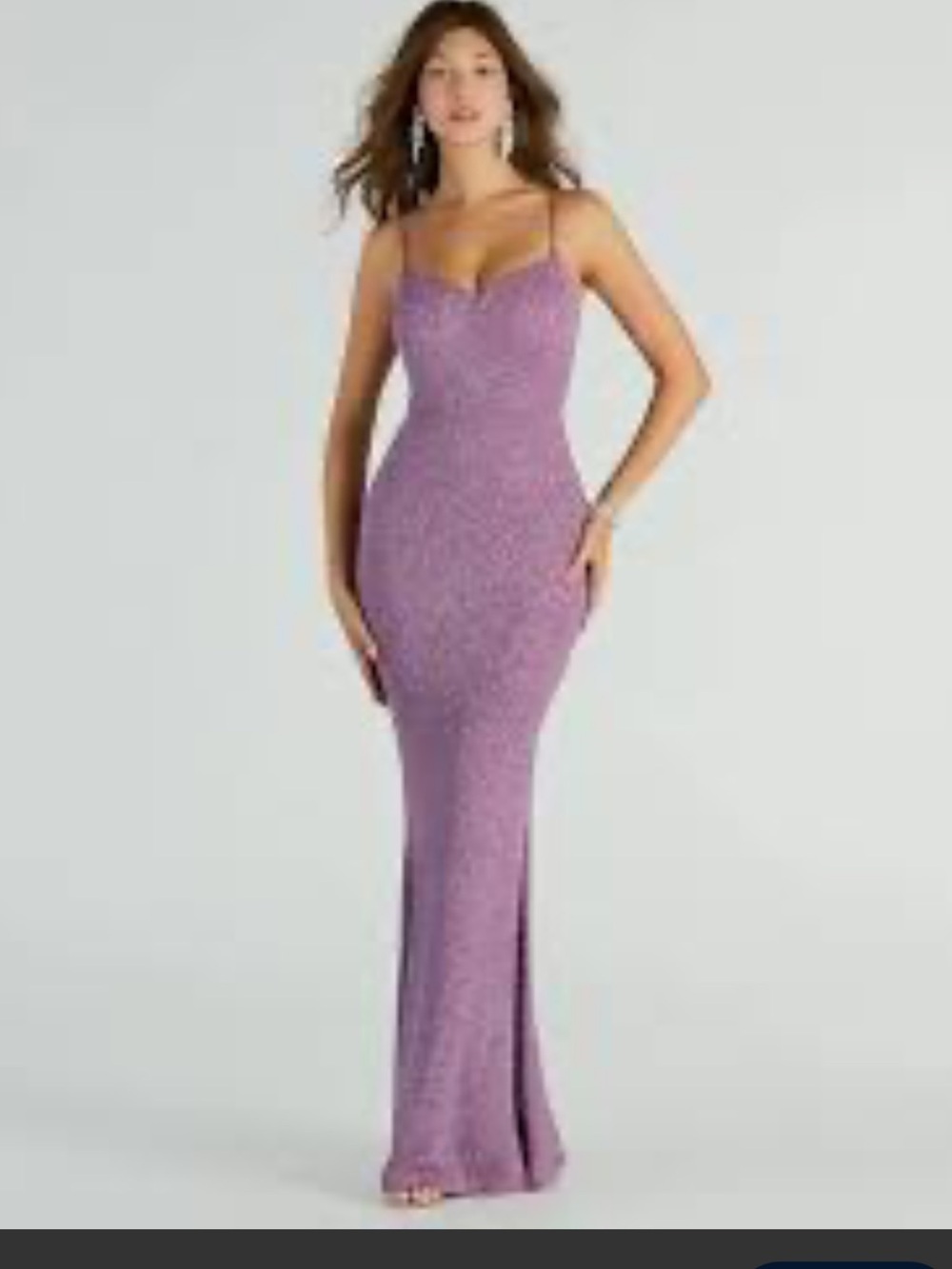 Windsor Ainsley Glittering Evening Grown Dark Lavender Purple Size Small